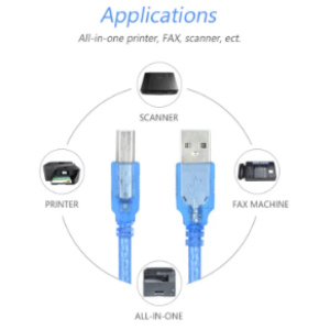 USB 2.0 Type A Male to B Male Printer Cable Cord, 3 meters