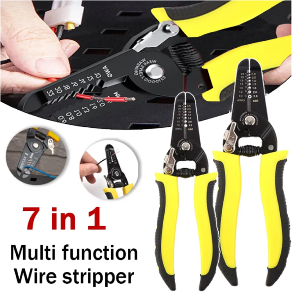 7-inch 7-in-1 multifunctional wire stripper vinyl clamp crimping tool