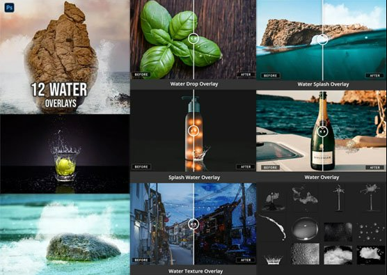 12 Water Overlays Bundle for Photoshop