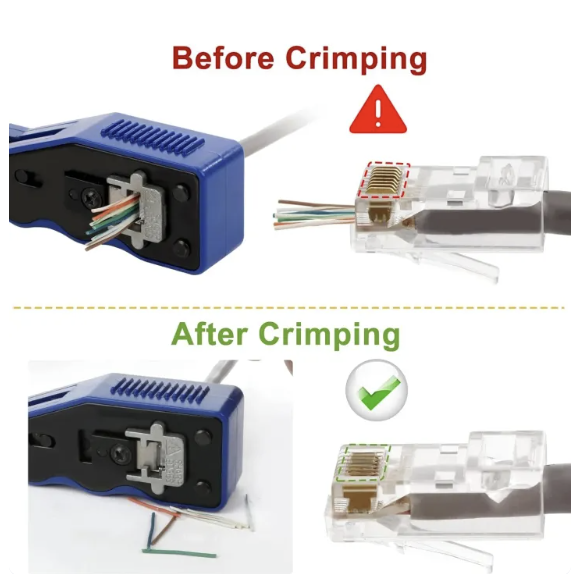 RJ45 Crimp Tool Kit Pass Through Ethernet Crimper - Image 3